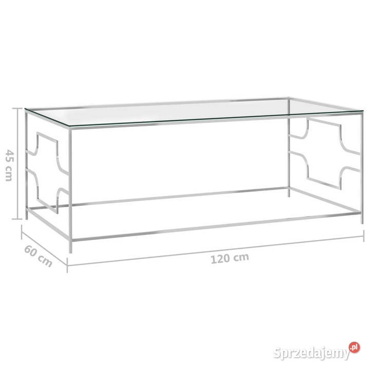 Stolik kawowy srebrny 120x60x45 stal nierdzewna mazowieckie Warszawa sprzedam