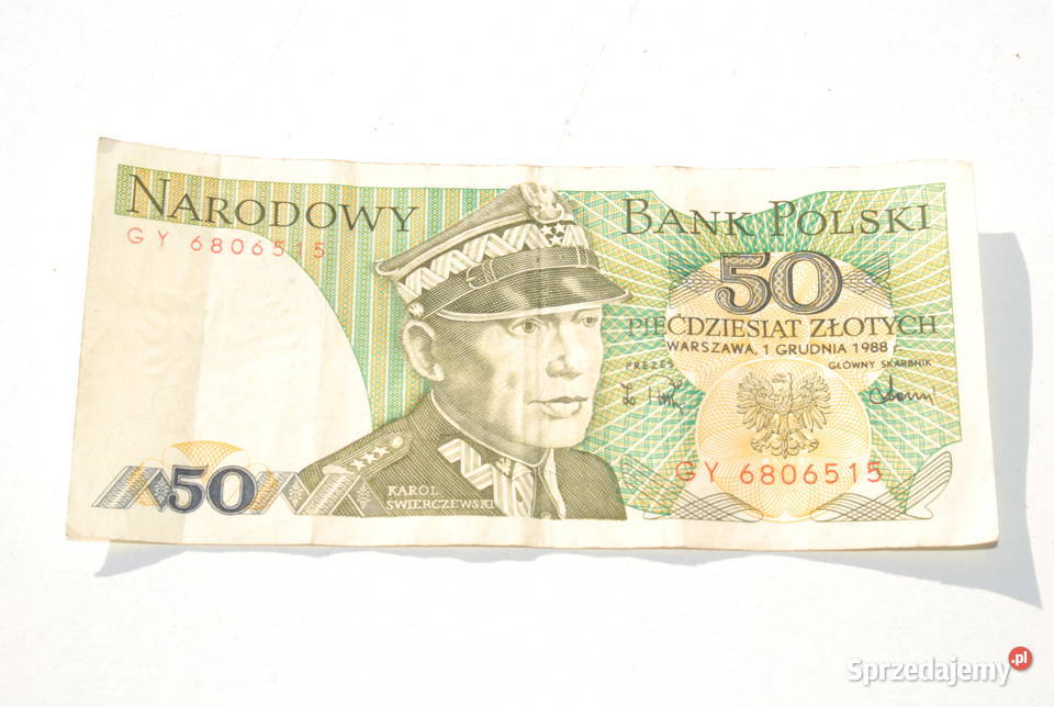 Stary banknot 50 złotych Świerczewski 1988 antyk Cieszyn