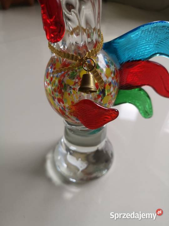Szklana figurka Kogut w stylu Murano Toruń