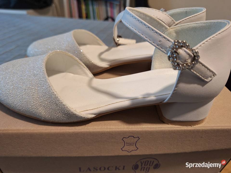 Buty białe błyszczące brokatem dziewczynka Kraków