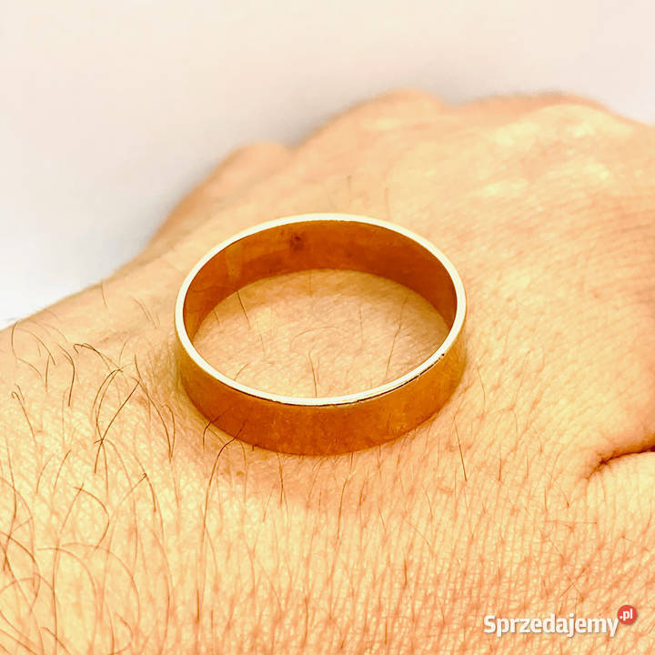 Złota OBRĄCZKA 14K 585 SZEROKA piękna GUSTOWNA Warszawa