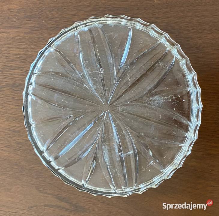 Szklana taca Ząbkowice z okresu PRLu mazowieckie