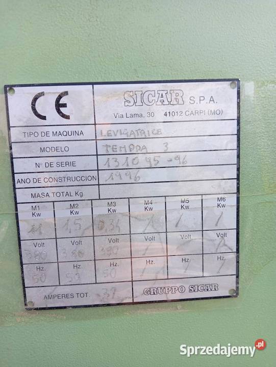 Szlifierka szerokotaśmowa SICAR Wejherowo
