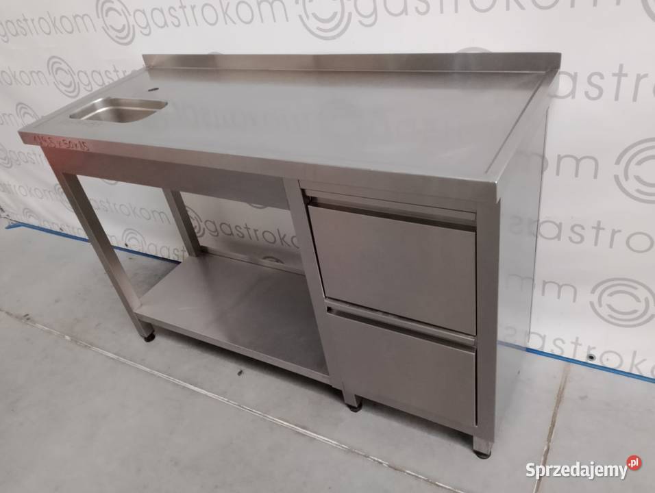 Stół ze zlewemL i blokiem 2 szuflad 130x50x85 Gastronomia Wrocław