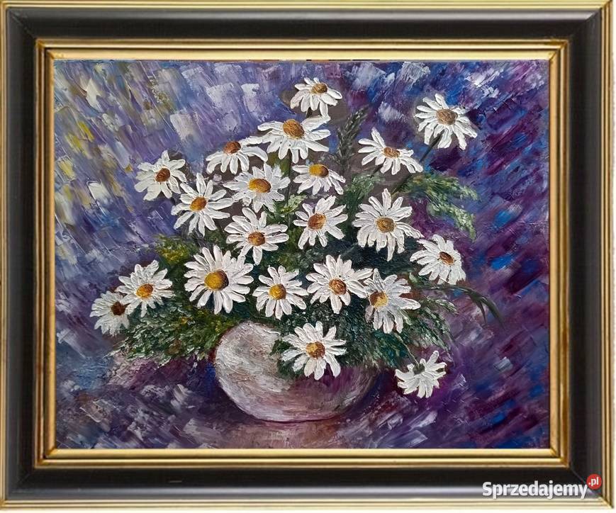 Obraz olejny Rumianki lubelskie Lublin sprzedam