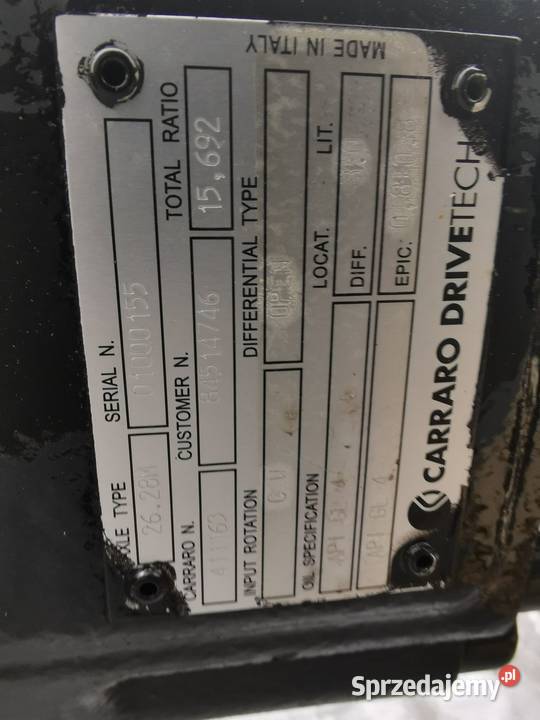 Oś napędowa Holland LM Carraro Wilkowo