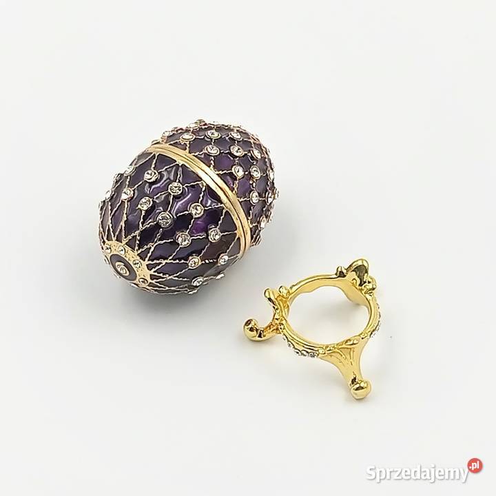 Jajko jajo faberge pojemniki szkatułka fioletowe Zawiercie