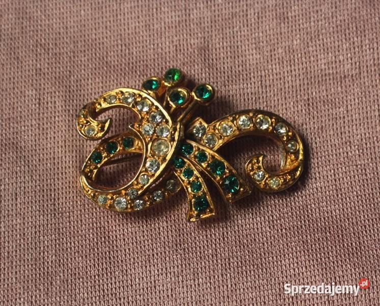 Stara angielska broszka złotozielona małopolskie