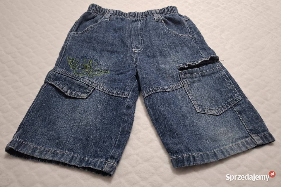 Krótkie spodenki dżinsowe uniseks niebieskie 114 Spodnie Czeladź