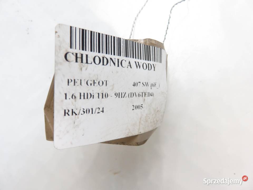 CHŁODNICA WODY PEUGEOT 407 16 HDi