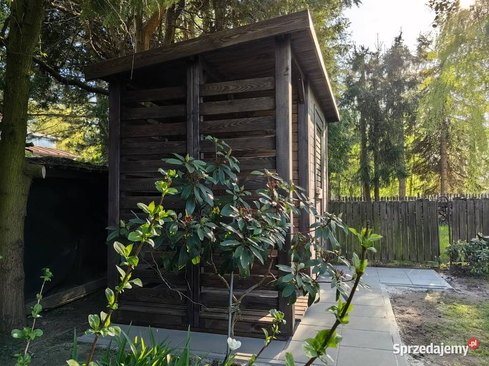 domek narzędziowy ogrodowy z drewutnia drewutnia Kalety