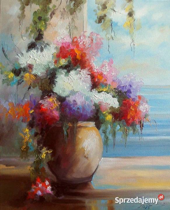 Obraz olejny Kwiaty w oknie II zachodniopomorskie