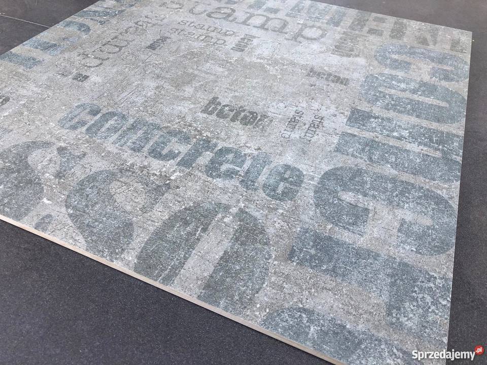 Gres Gesso 60x60 BETONOPODOBNY napisy gatunek 1 Łask sprzedam