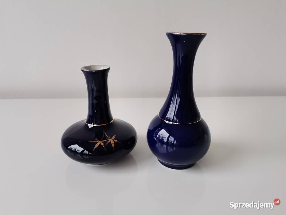 Stary niebieski kobaltowy wazon 2 sztuki Katowice sprzedam