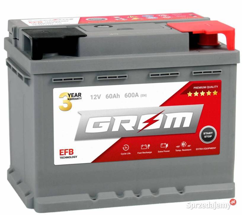 Akumulator GROM EFB STARTSTOP 60Ah 600A Ostrów Akumulatory Ostrów Wielkopolski