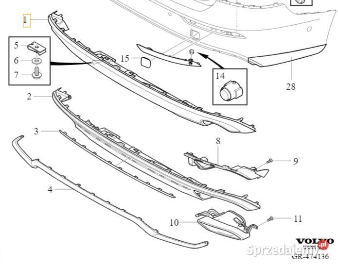 VOLVO S60 III V60 II dyfuzor dokladka zderzak Bielany Wrocławskie