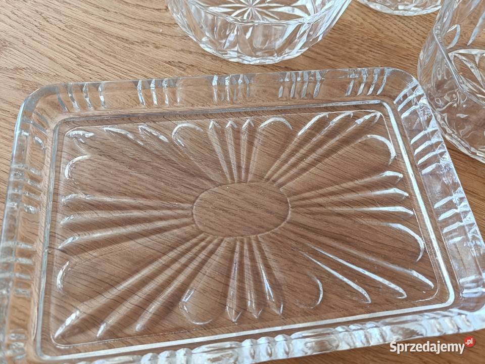 Piękne szkło PRL półmisek i salaterki Warszawa