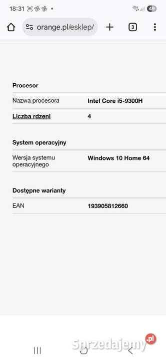 Laptop HP Omen gameingowy 8GB kujawsko-pomorskie Inowrocław