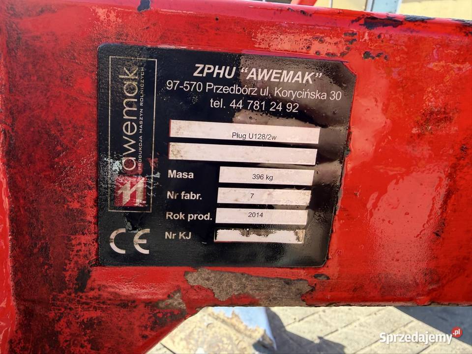 Pług 4 skibowy zagonowy Awemak nieuszkodzony Myszyniec