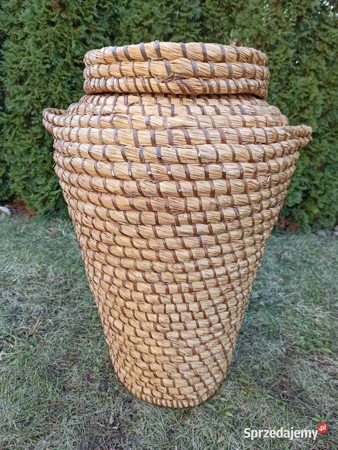 Kosz słomiany wys 70 Dekoracje i ozdoby