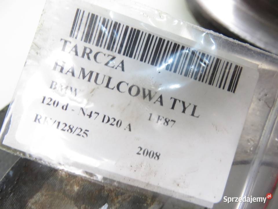 TARCZA HAMULCOWA TYŁ BMW 1 E87 120 d 177 N47 D20 osobowe