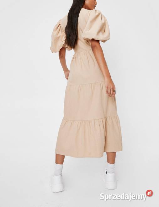 NASTY GAL KOPERTOWA LNIANA SUKIENKA MIDI BUFKI Rozmiar 32(XXS)