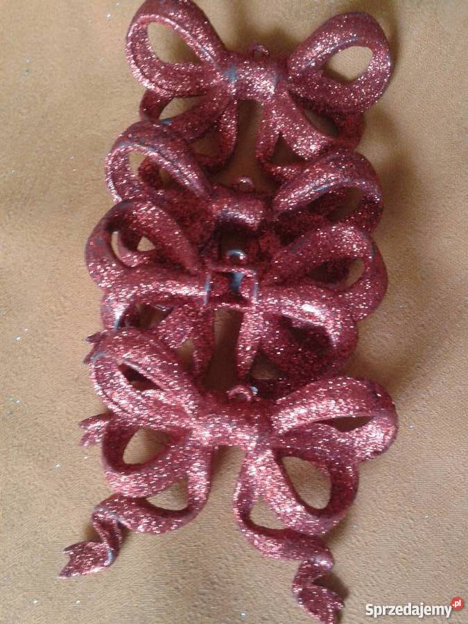 Czerwone wstążki brokatoweOzdoby choinkowe łódzkie Łódź sprzedam