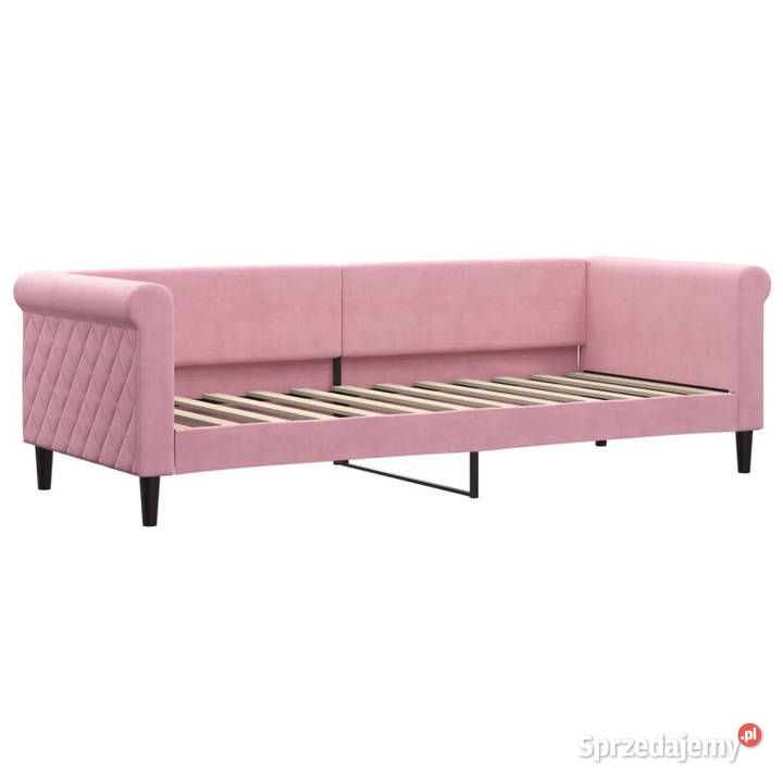 Łóżko dzienne różowe obite aksamitem 80x200 68cm Warszawa