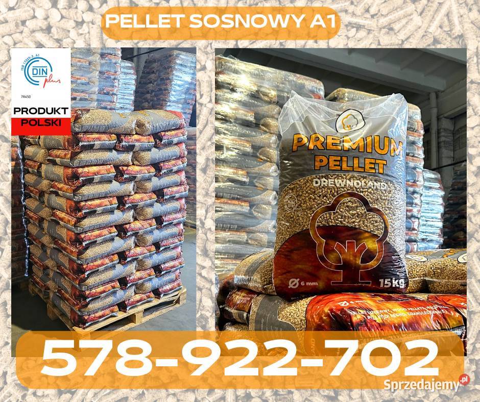Pellet Premium DINPLUS A1 iglastysosnowy 6mm Opał podkarpackie Jasło sprzedam