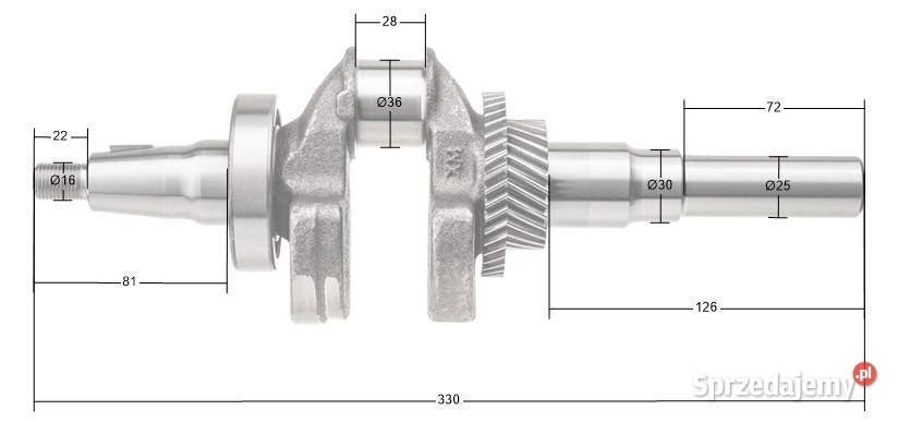 Wał korbowy Rato silnik R390 13300Z1006200000 Opalenica