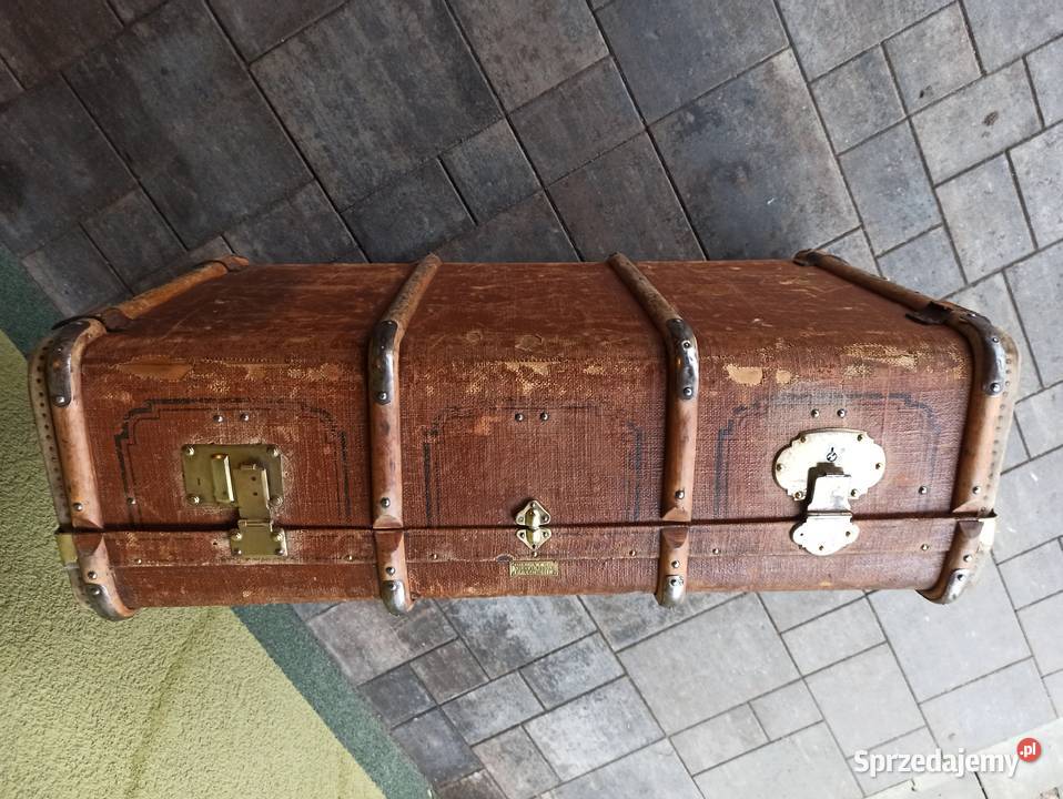 Walizka kufer Wilhelm Schugt antyk unikat Antyki, Sztuka, Kolekcje Budzyń