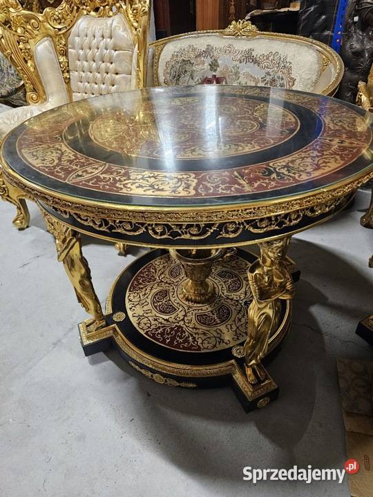 Pałacowy Duży Stół Boulle Drewno Brąz Nimfy sprzedam