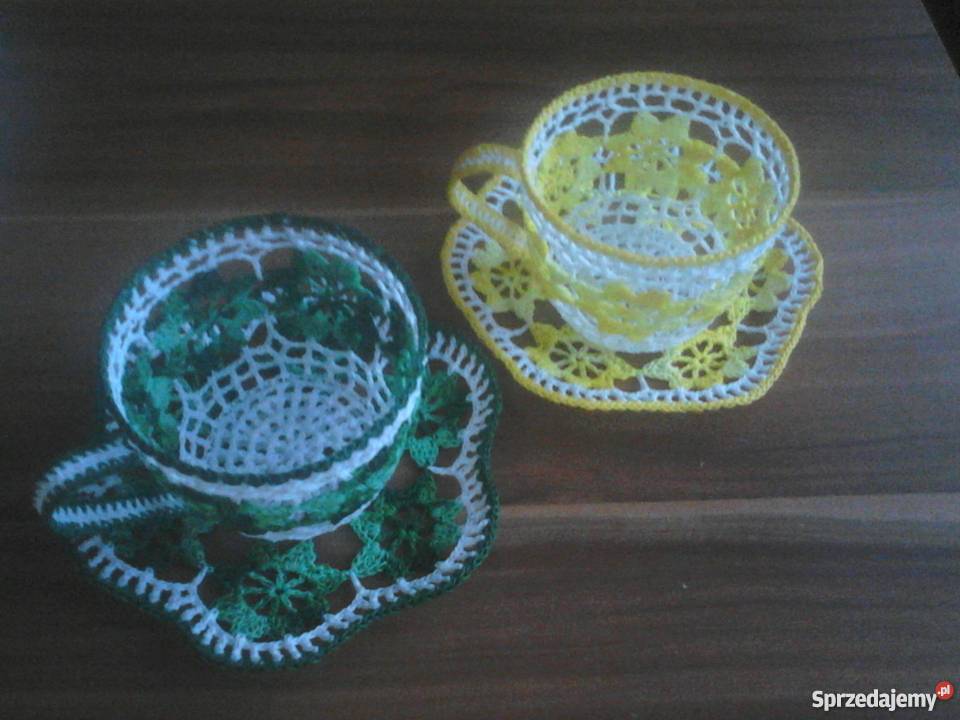 Szydełkowe filiżanki Syców