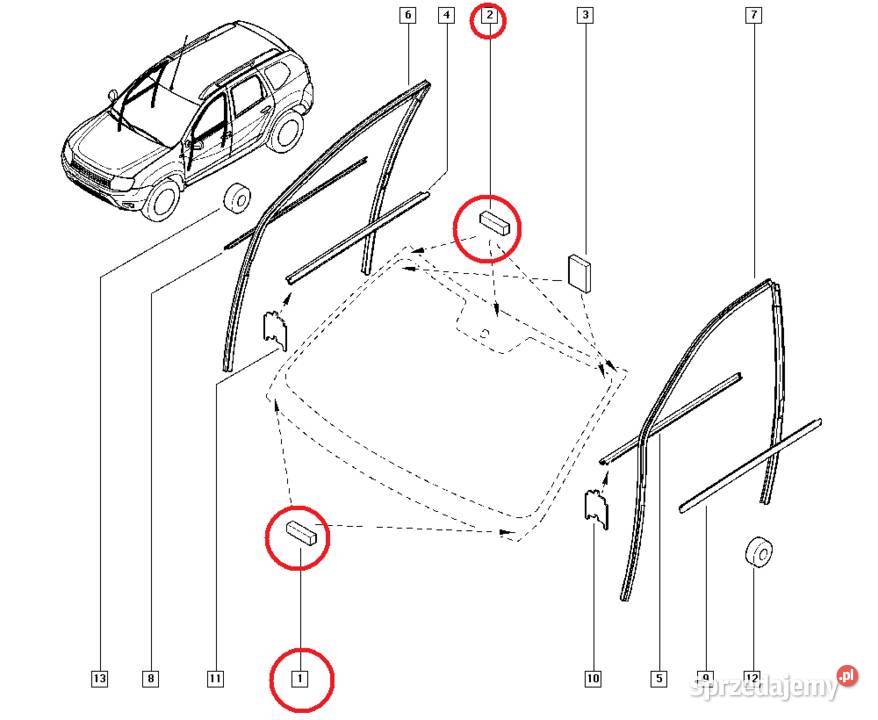 Stoper dystans guma blokada szyby Renault Dacia mazowieckie Warszawa