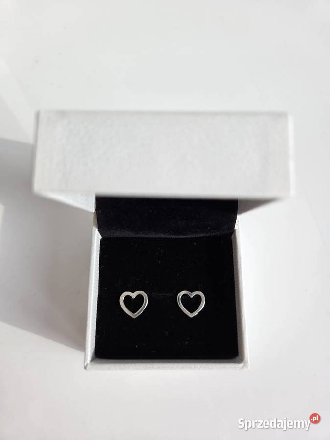 Kolczyki srebrne serce serduszka Liszki