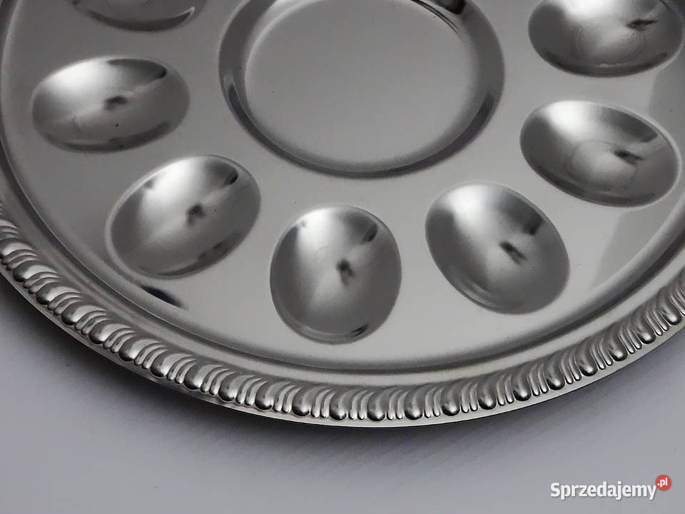 Zestaw stalowy taca na jajka krajalnica do jajek