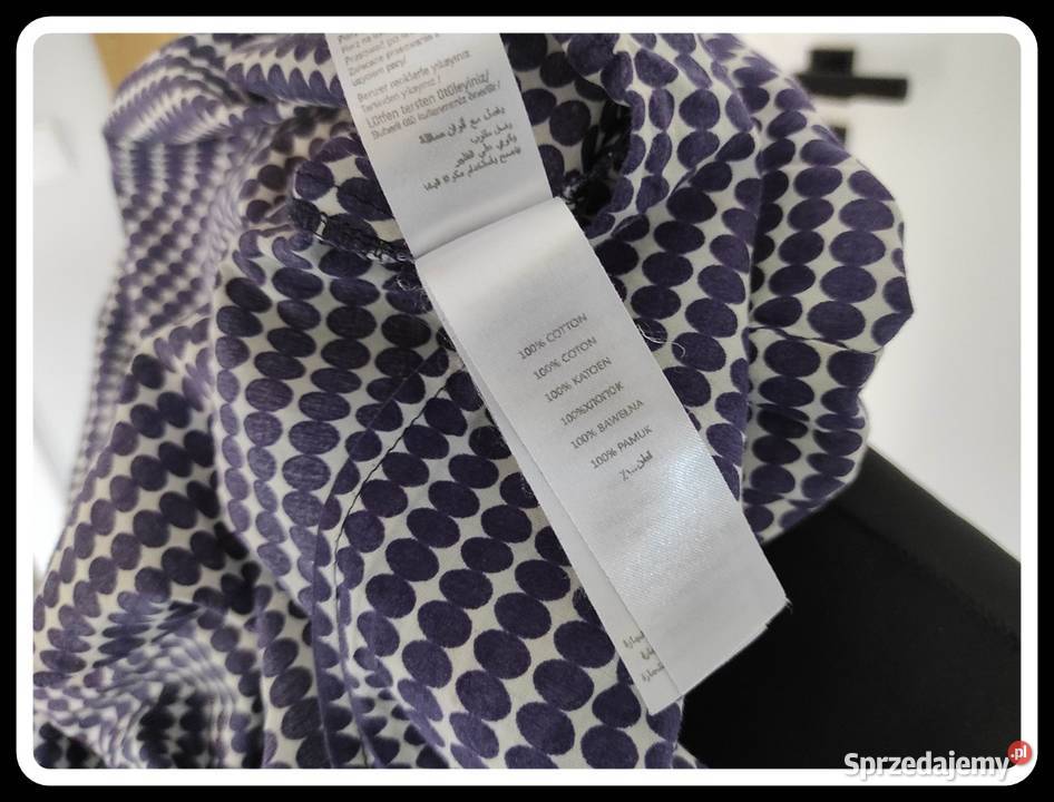 Look bluzka 44 XXL wzorzysta w fioletowe owale Bluzki i koszule Płock