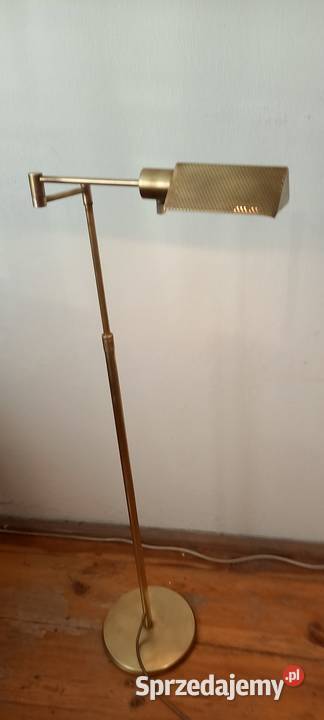 Mosiężna lampa podłogowa ze składanym ramieniem sprzedam