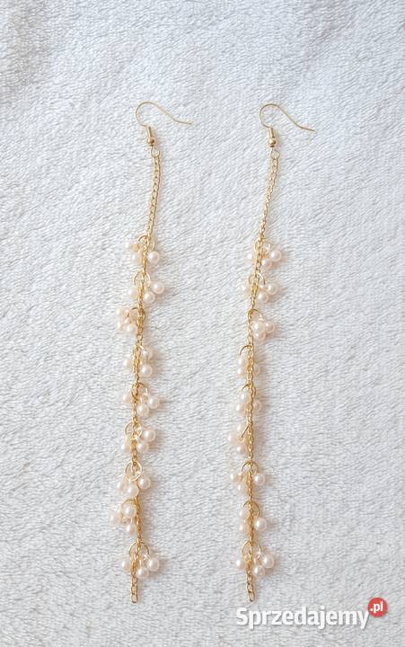 Długie kolczyki czerwony złoty kolor indyjskie zachodniopomorskie Szczecin