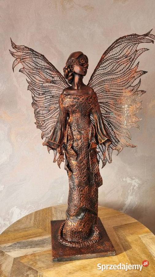 Anioł w kolorze miedzi z drobinkami turkusu Zamość sprzedam