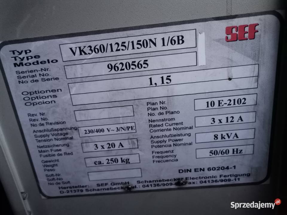 Robot przemysłowy KUKA KR125 szafa sterująca SEF