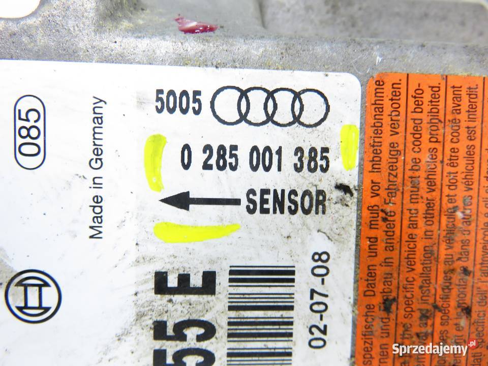 MODUŁ AIRBAG AUDI A2 8Z0 8Z0959655E 0285001385