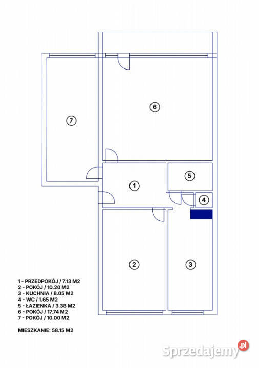 Przestronne 3pokojowe mieszkanie 5815 m2 Centrum Wyszków