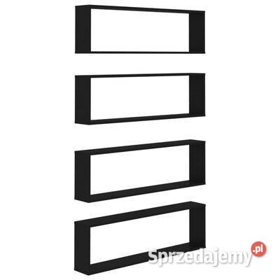 vidaXL Półki ścienne kostki 4 czarne 100x15x30 p