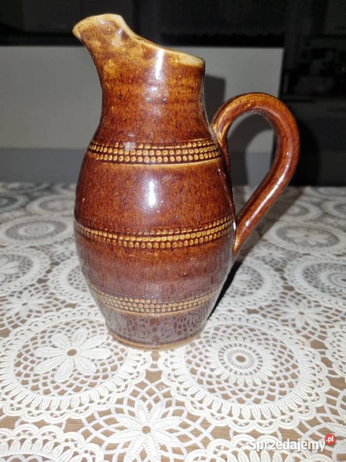 Dzbanek z Glazurowanej kamionki vintage Wola Podłężna