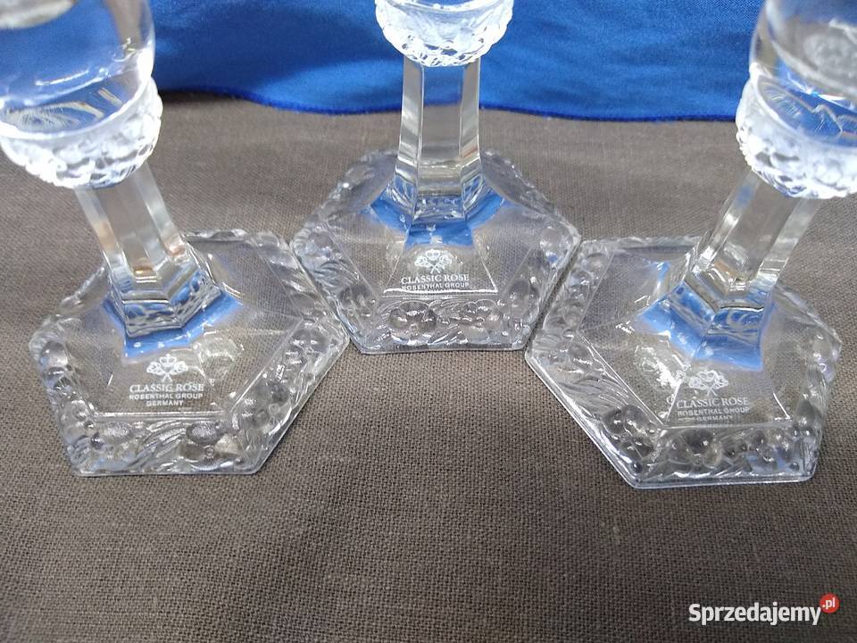 Świecznik Rosenthal Maria Kryształowa sygnowany Porcelana i szkło Kalisz