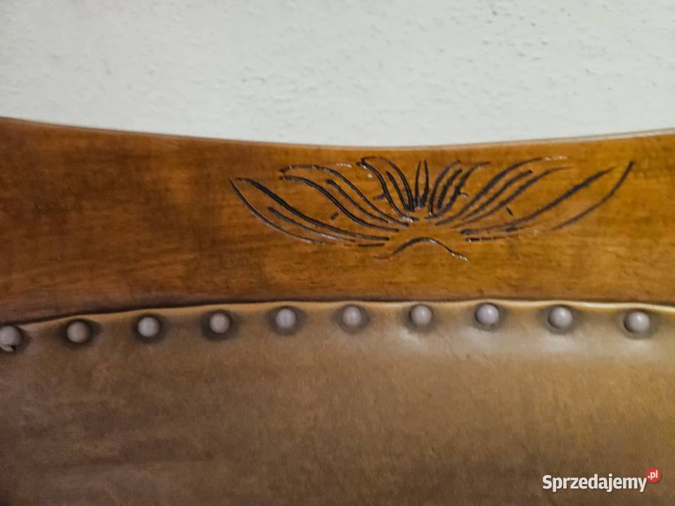 KRZESŁO fotel DREWNO Z OBICIEM stylowe piękne śląskie Pszczyna