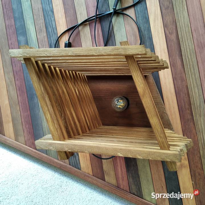 Hand made ozdoba oryginalna lampka nocna drewno odcienie brązowego Oświetlenie Gdynia