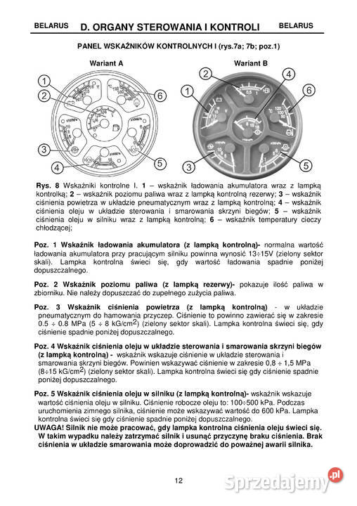 Instrukcja obsługi Belarus MTZ 1221 1221212213 Stalowa Wola