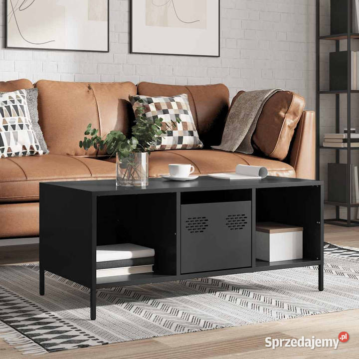 Stolik kawowy czarny 1015x50x435 stal WM851274 Meble Warszawa sprzedam